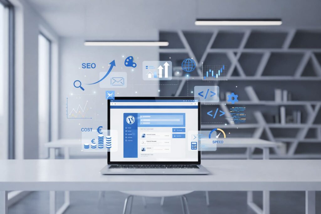 Factori care influențează prețul unui site WordPress precum SEO, design, performanță și funcționalități